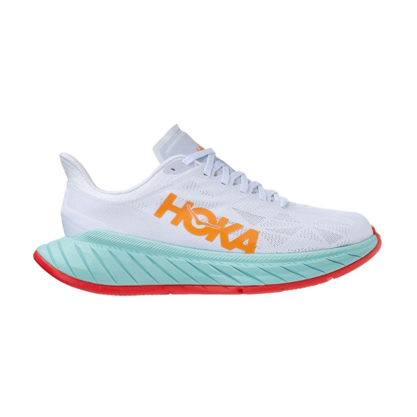 Кроссовки мужские HOKA M CARBON X2 White / Blazing Orange